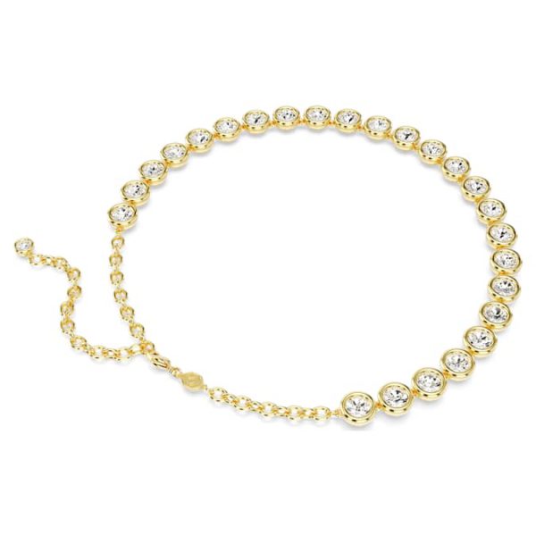 Imber Tennis necklace Round cut, White, Gold-tone plated - Image 5