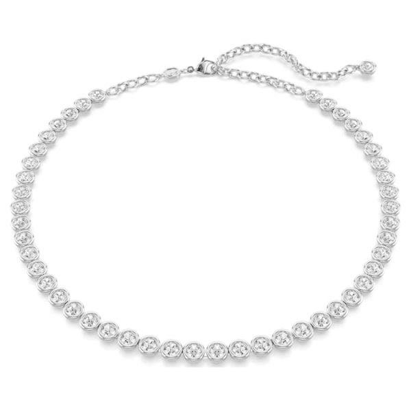 Imber Tennis necklace Round cut, White, Rhodium plated - Image 2