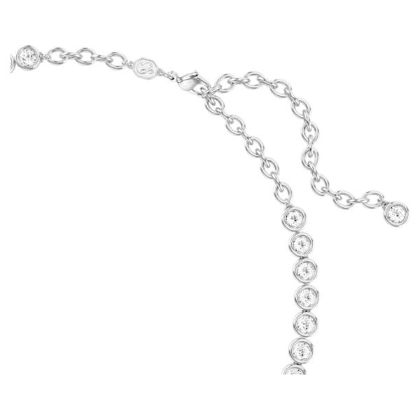 Imber Tennis necklace Round cut, White, Rhodium plated - Image 4