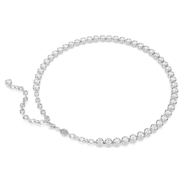 Imber Tennis necklace Round cut, White, Rhodium plated - Image 5