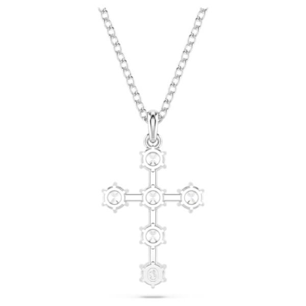 Insigne pendant Round cut, Cross, White, Rhodium plated - Image 5