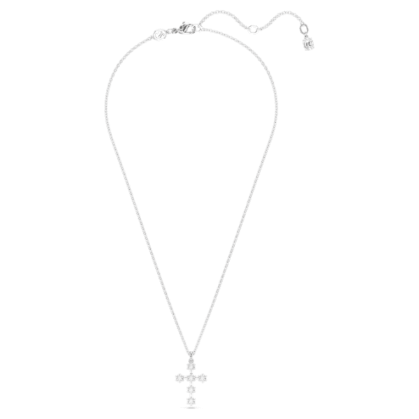 Insigne pendant Round cut, Cross, White, Rhodium plated - Image 3