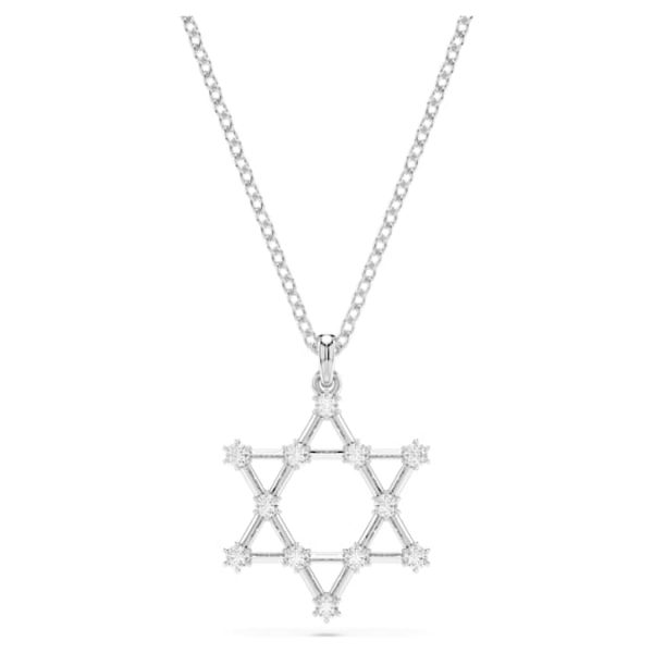 Insigne pendant Round cut, Star, White, Rhodium plated - Image 2