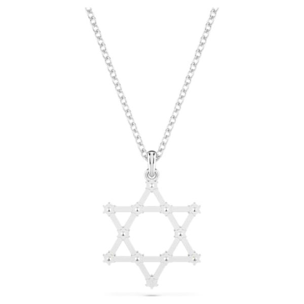 Insigne pendant Round cut, Star, White, Rhodium plated - Image 5