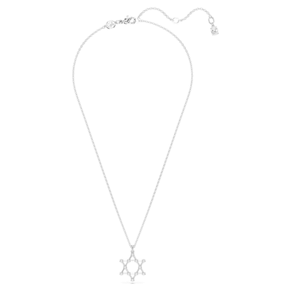 Insigne pendant Round cut, Star, White, Rhodium plated - Image 3