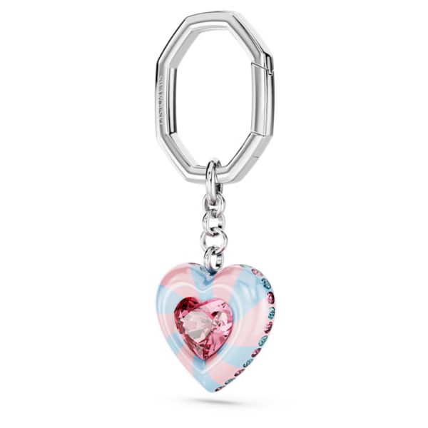 Key ring Heart cut, Heart, Multicolored, Rhodium plated - Image 2