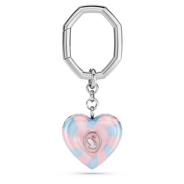 Key ring Heart cut, Heart, Multicolored, Rhodium plated - Image 4