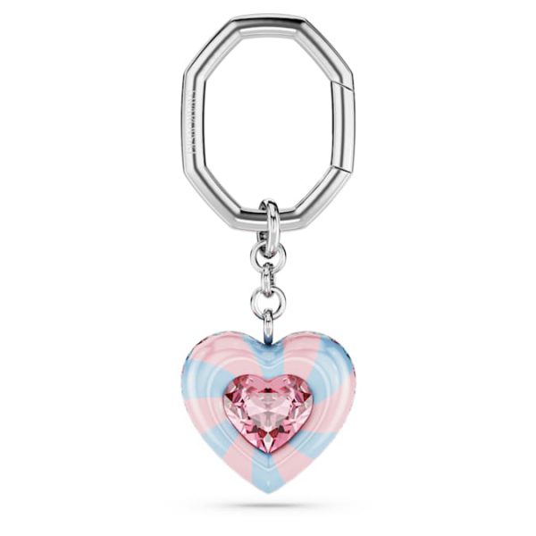 Key ring Heart cut, Heart, Multicolored, Rhodium plated - Image 5