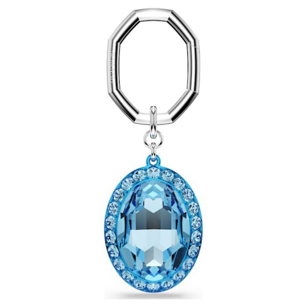 Key ring Oval cut, Blue, Mixed metal finish - Image 2