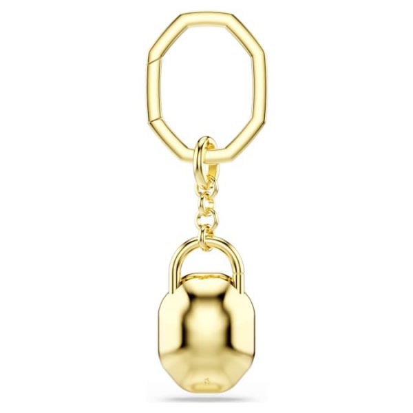 Key ring Oval cut, White, Gold-tone plated - Image 6