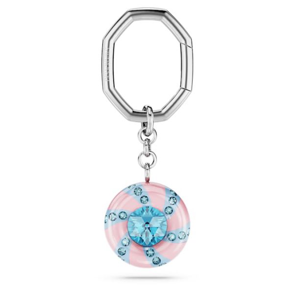 Key ring Round cut, Multicolored, Rhodium plated - Image 5