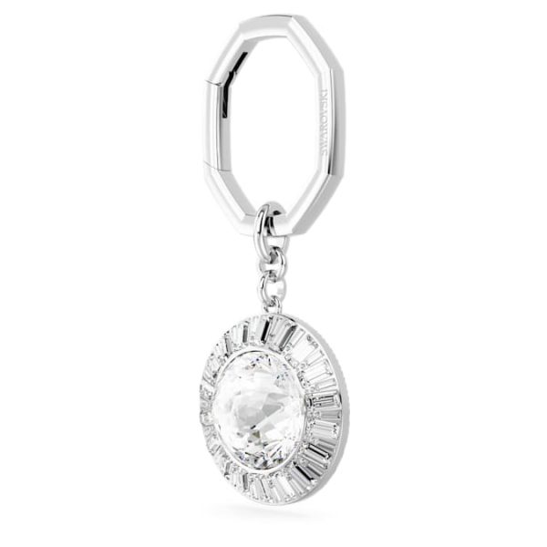 Key ring Round cut, White, Rhodium plated - Image 3