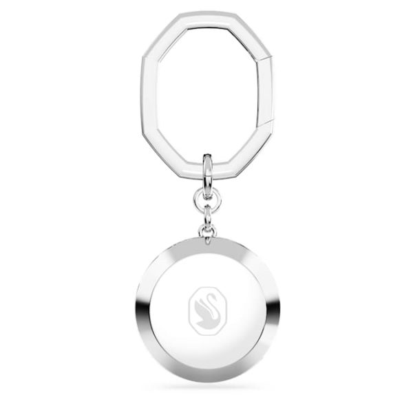 Key ring Round cut, White, Rhodium plated - Image 4