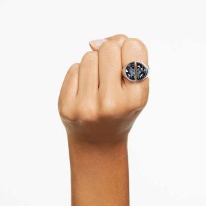 Lucent cocktail ring Gray, Rhodium plated