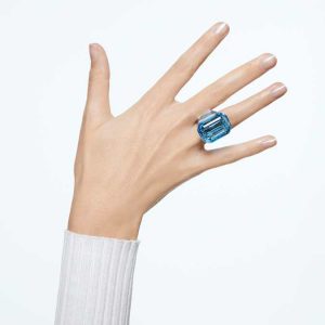 Lucent cocktail ring Octagon cut, Blue