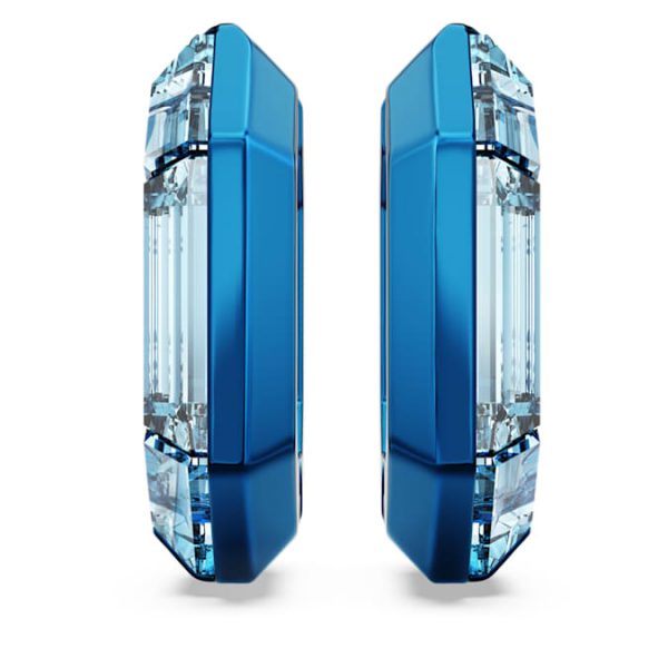 Lucent hoop earrings Octagon shape, Small, Blue - Image 3