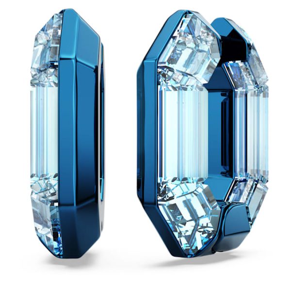 Lucent hoop earrings Octagon shape, Small, Blue - Image 5