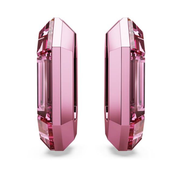 Lucent hoop earrings Octagon shape, Small, Pink - Image 3