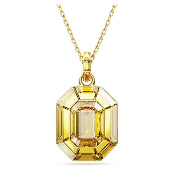 Lucent pendant Octagon shape, Yellow, Gold-tone plated - Image 2