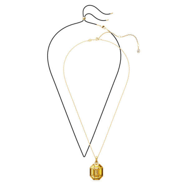 Lucent pendant Octagon shape, Yellow, Gold-tone plated - Image 7