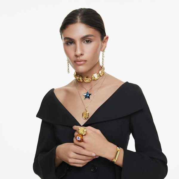 Lucent pendant Octagon shape, Yellow, Gold-tone plated - Image 8