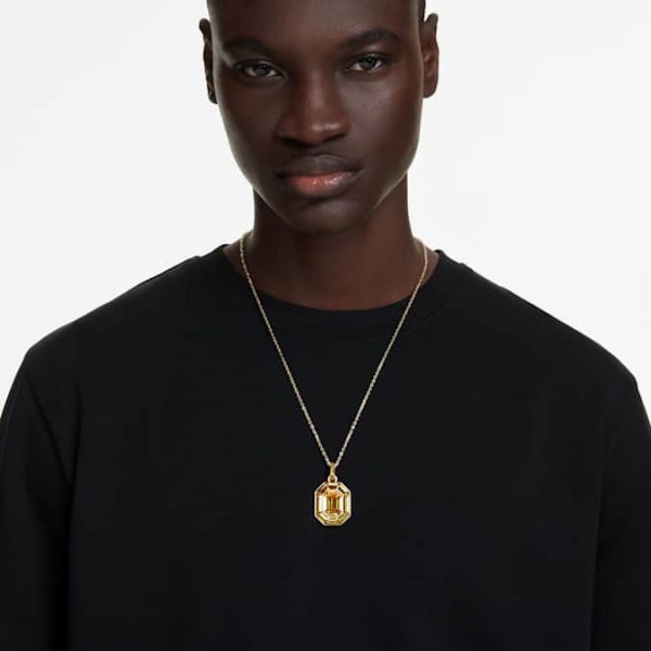 Lucent pendant Octagon shape, Yellow, Gold-tone plated - Image 9
