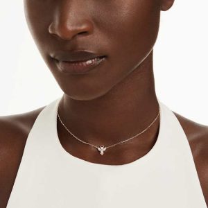 Magic necklace Angel, White, Rose gold-tone plated
