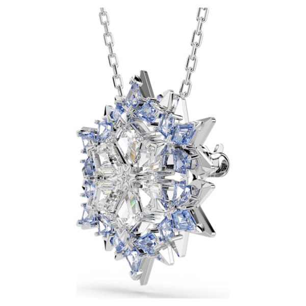 Magic pendant and brooch Snowflake, Blue, Rhodium plated - Image 3