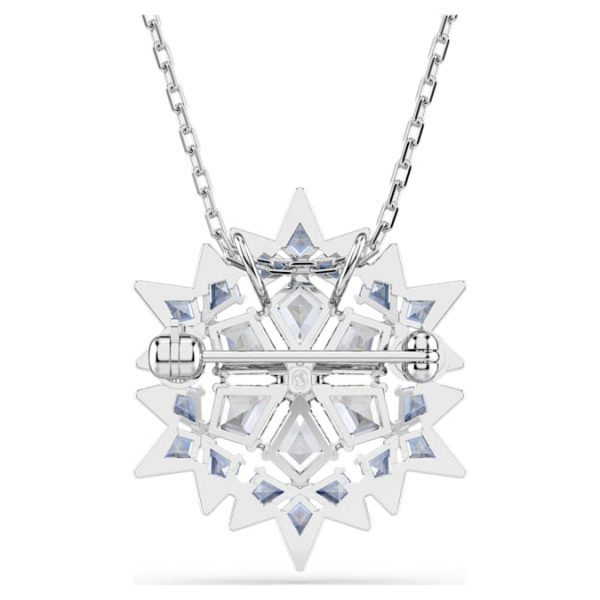 Magic pendant and brooch Snowflake, Blue, Rhodium plated - Image 5