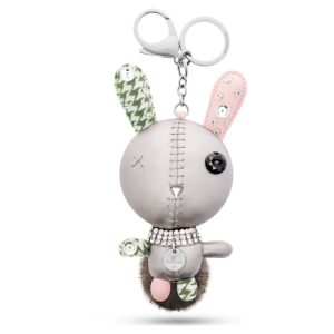 Mathilde bag charm Rabbit, Gray, Stainless steel
