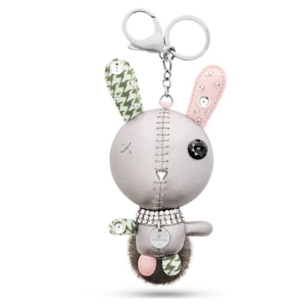 Mathilde bag charm Rabbit, Gray, Stainless steel