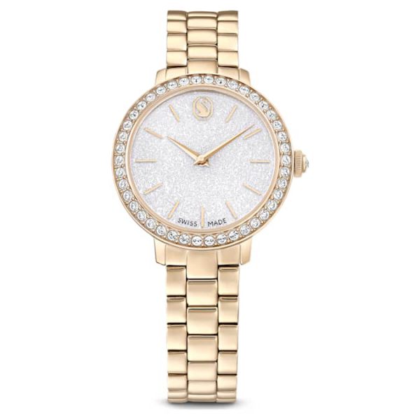 Matrix 3-link watch Swiss Made, Metal bracelet, Gold tone, Champagne gold-tone finish - Image 2