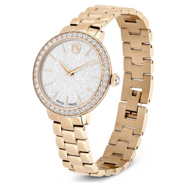 Matrix 3-link watch Swiss Made, Metal bracelet, Gold tone, Champagne gold-tone finish - Image 3