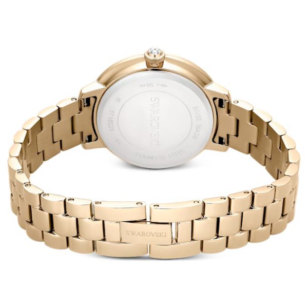 Matrix 3-link watch Swiss Made, Metal bracelet, Gold tone, Champagne gold-tone finish - Image 4