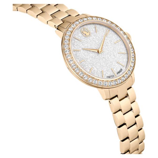 Matrix 3-link watch Swiss Made, Metal bracelet, Gold tone, Champagne gold-tone finish - Image 6