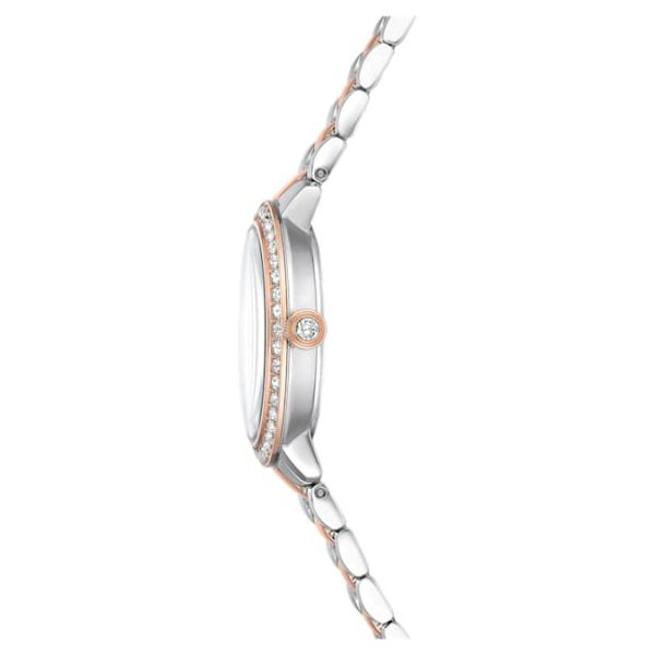 Matrix 3-link watch Swiss Made, Metal bracelet, Silver tone, Rose gold-tone finish - Image 7
