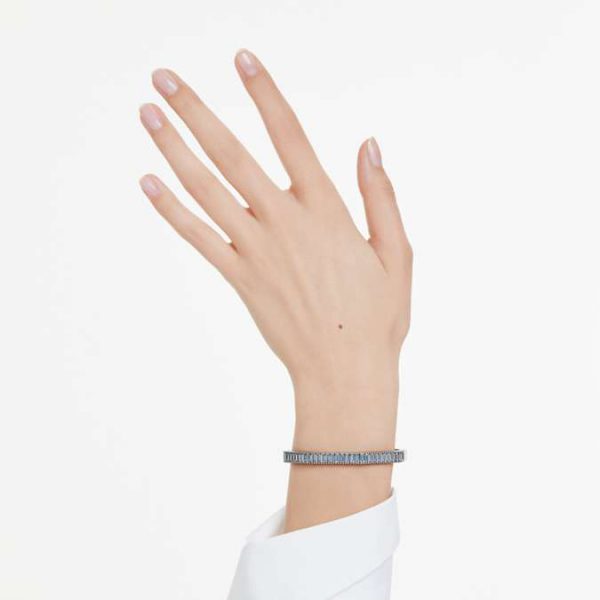 Matrix bangle Baguette cut, Octagon shape, Blue, Ruthenium plated - Image 7