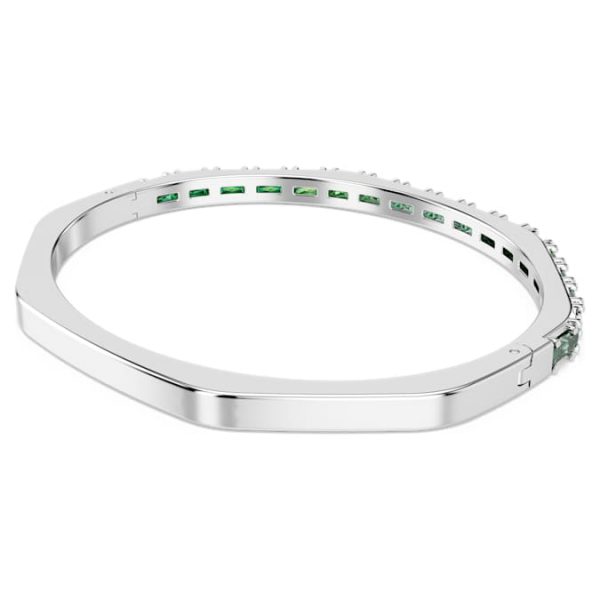 Matrix bangle Baguette cut, Octagon shape, Green, Rhodium plated - Image 6