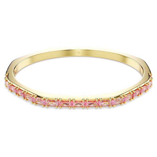 Matrix bangle Baguette cut, Octagon shape, Pink, Gold-tone plated - Image 8