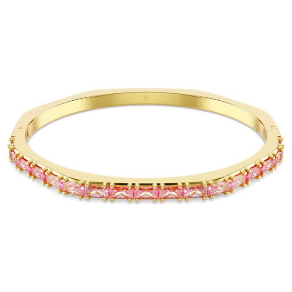 Matrix bangle Baguette cut, Octagon shape, Pink, Gold-tone plated - Image 2