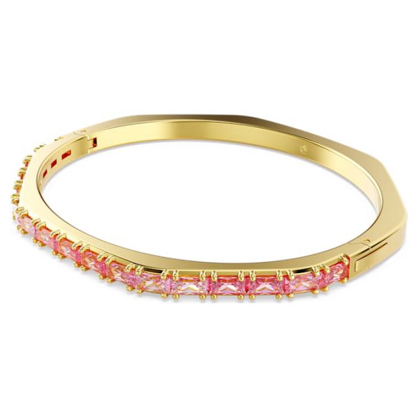Matrix bangle Baguette cut, Octagon shape, Pink, Gold-tone plated - Image 3