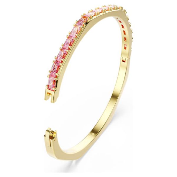 Matrix bangle Baguette cut, Octagon shape, Pink, Gold-tone plated - Image 4