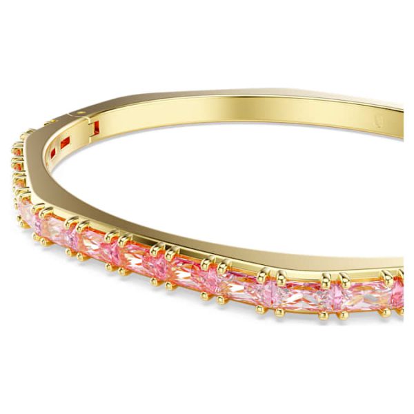 Matrix bangle Baguette cut, Octagon shape, Pink, Gold-tone plated - Image 5