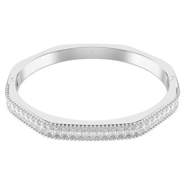 Matrix bangle Baguette cut, Octagon shape, White, Rhodium plated - Image 2