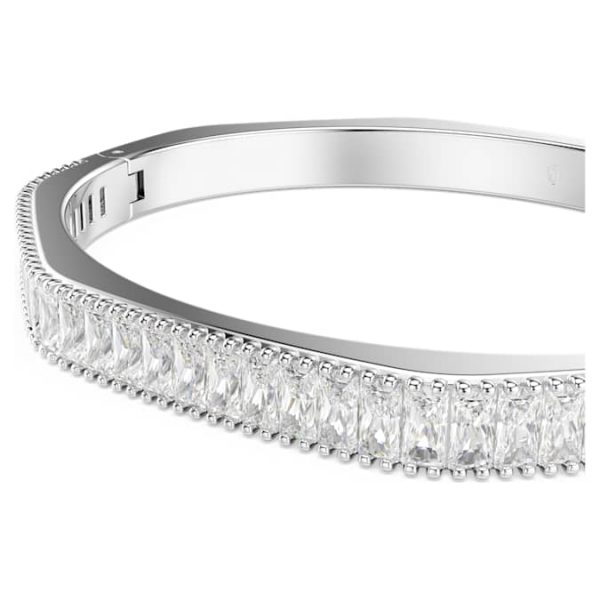 Matrix bangle Baguette cut, Octagon shape, White, Rhodium plated - Image 5