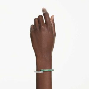 Matrix bangle Mixed cuts, Green, Rhodium plated