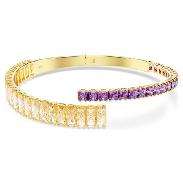 Matrix bangle Mixed cuts, Multicolored, Gold-tone plated - Image 2