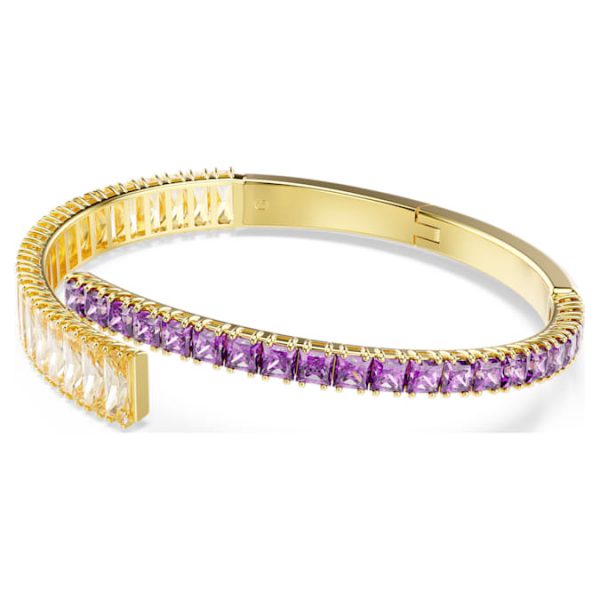 Matrix bangle Mixed cuts, Multicolored, Gold-tone plated - Image 3
