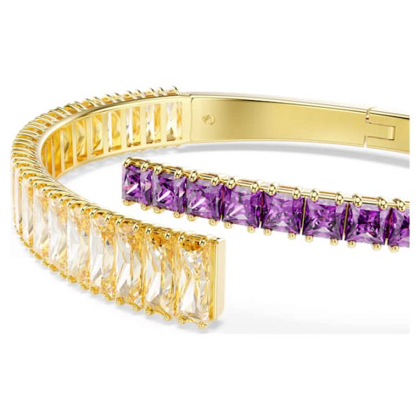 Matrix bangle Mixed cuts, Multicolored, Gold-tone plated - Image 5