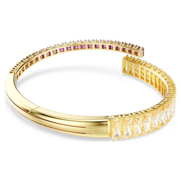 Matrix bangle Mixed cuts, Multicolored, Gold-tone plated - Image 6